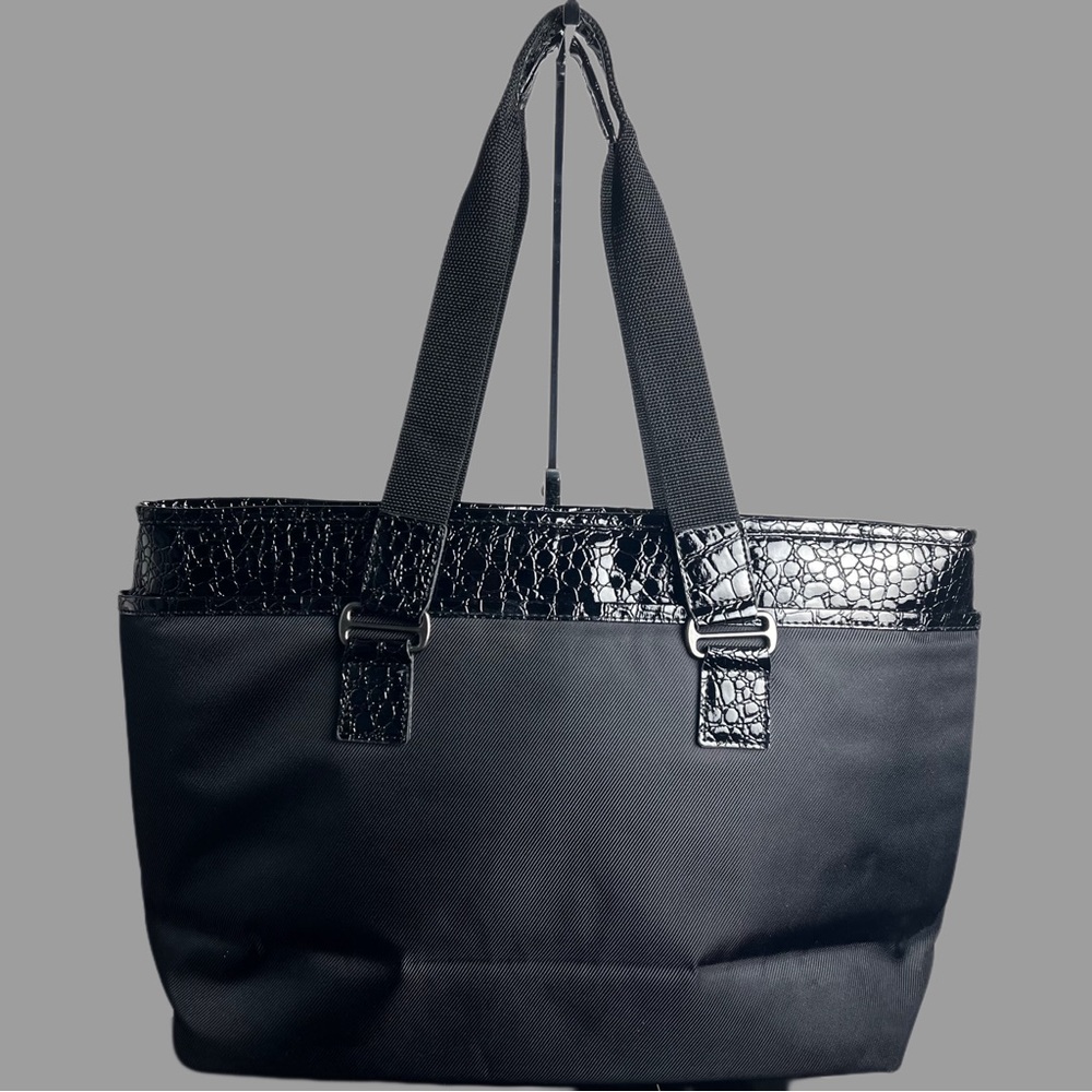 Kenneth Cole Reaction Large Black Tote with Multiple Compartments